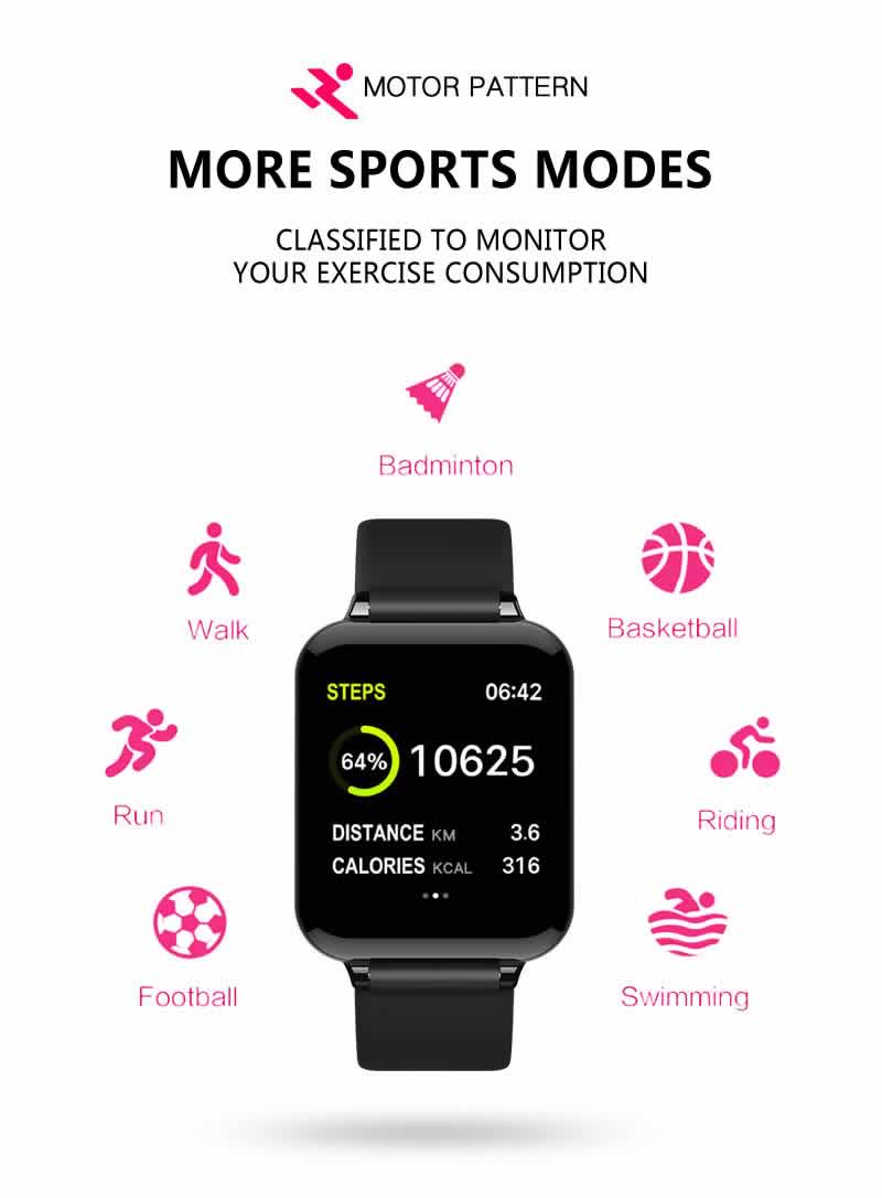Relógio Smart Watch Inteligente Fit Pressão Arterial B57 Função Esportes RI001
