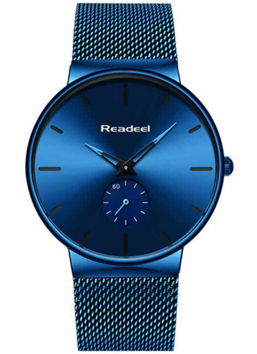 Relógio Marca ultra fino Readeel Luxo Masculino Azul
