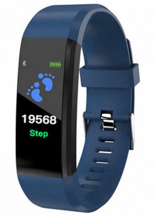 Leecnuo 115 Além de Bluetooth Relógio Inteligente Monitor de Freqüência Cardíaca Relógio Inteligente Rastreador De Fitness Azul