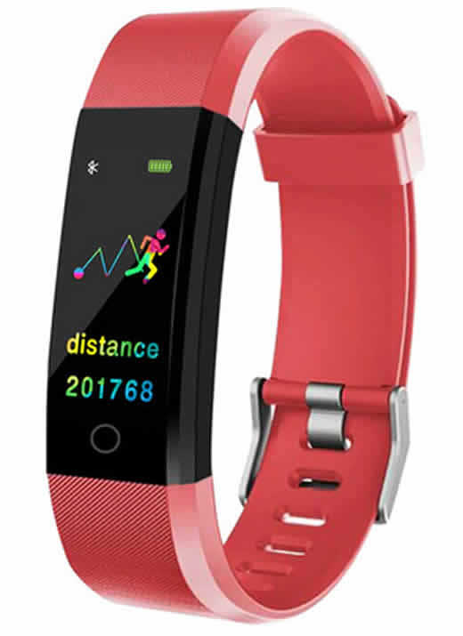 Relógio inteligente Pulseira rastreador de fitness Saúde Pressão Arterial Pulseira para Mulheres Dos Homens À Prova D' Água Vermelho