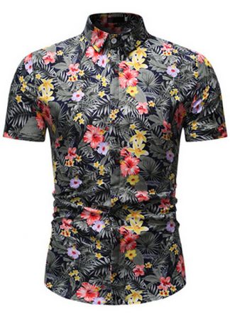 Camisa Florida Havaianas Primavera Verão Cinza C020