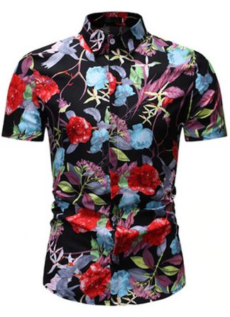 Camisa Florida Havaianas Primavera Verão Azul Escuro Floral C020