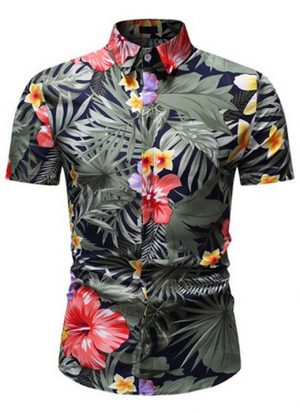 Camisa Florida Havaianas Primavera Verão Verde Claro C020