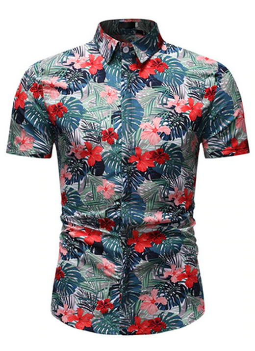 Camisa Florida Havaianas Primavera Verão Verde C020