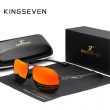 Óculos KingSeven Polarizado HD Preto e Vermelho Original Aviador Mirror
