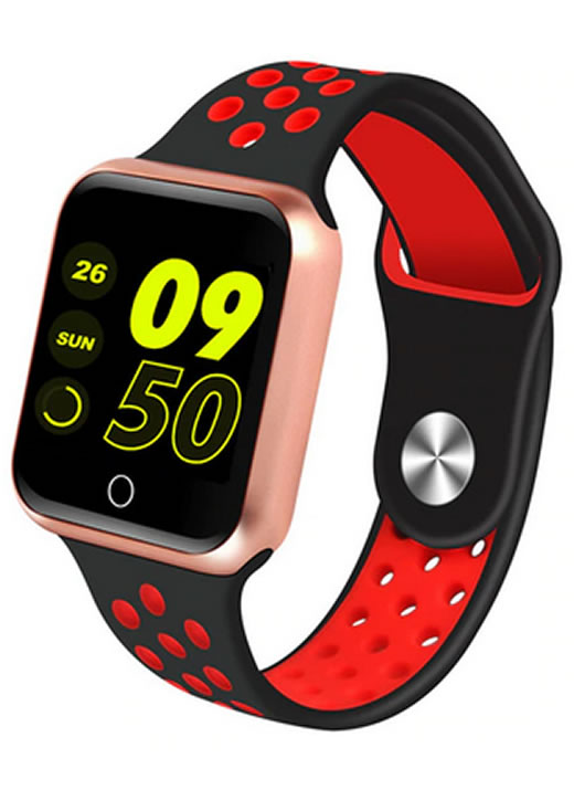 Relógio Smartwatch OLED Pró Série 2 - Android ou iOS Preto e Vermelho e Rosa