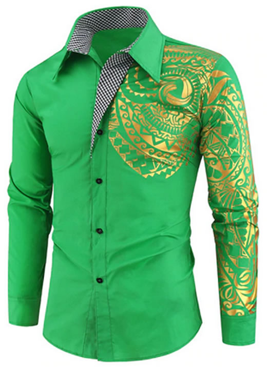 Camisa Importada Masculinas Slim Fit Macho Alfa Verde Estilosa Moda