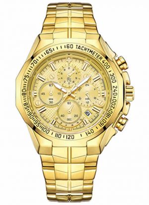 Relógio Masculino Cronógrafo Wwoor Luxo 6668 Dourado