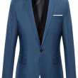 Blazer Clássico Azul - Corte Slim de Um Botão Masculino Importado