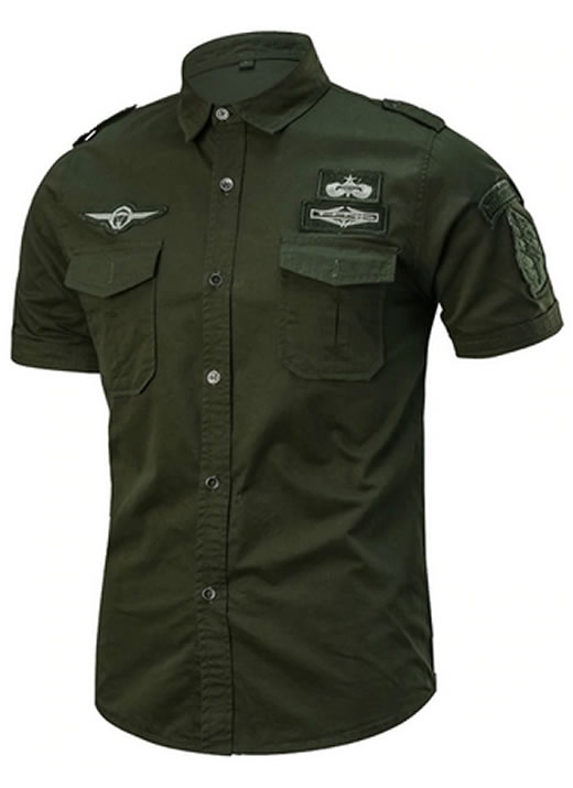 Camisa Militar Tipo Estilo Masculina Manga Curta Reserva Verde